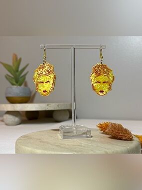 Handmade Frida Kahlo Inspired Resin Statement Earrings